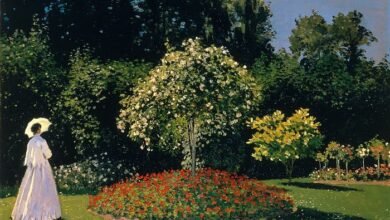 bir claude monet eseri: jeanne-marguerite lecadre bahçede