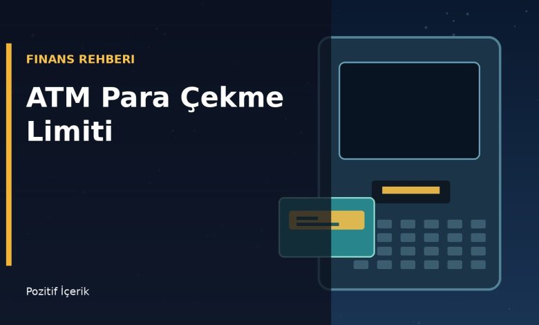 ATM ekranı, banka kartı ve günlük para çekme limitini anlatan illüstrasyon