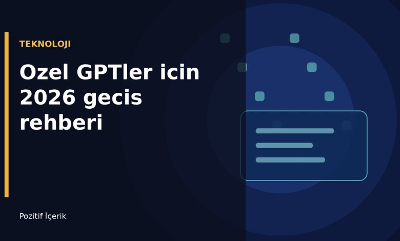 Ozel GPT gecisini simgeleyen dijital calisma alani illustrasyonu