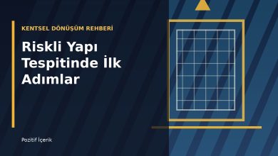 Kentsel dönüşümde riskli yapı tespitini anlatan mimari çizim tarzında bina görseli