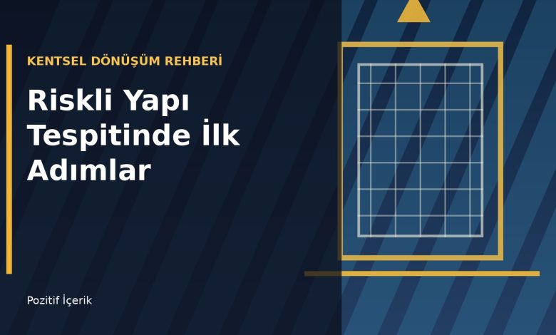 Kentsel dönüşümde riskli yapı tespitini anlatan mimari çizim tarzında bina görseli
