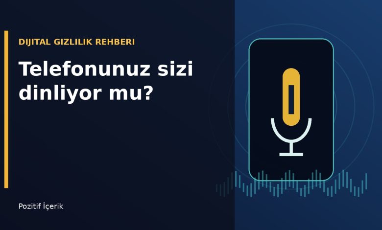 Akıllı telefon ekranında mikrofon simgesi ve ses dalgalarıyla dijital gizlilik illüstrasyonu